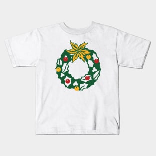 round christmas wreath Kids T-Shirt